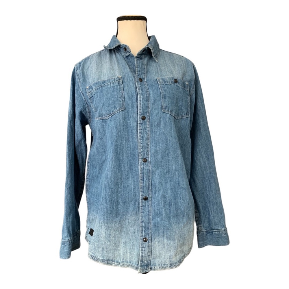 Buffalo David Bitton Light Blue Denim Button-Down Shirt